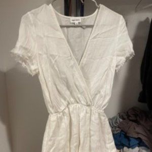 Superdown White Linen Romper, Size XS